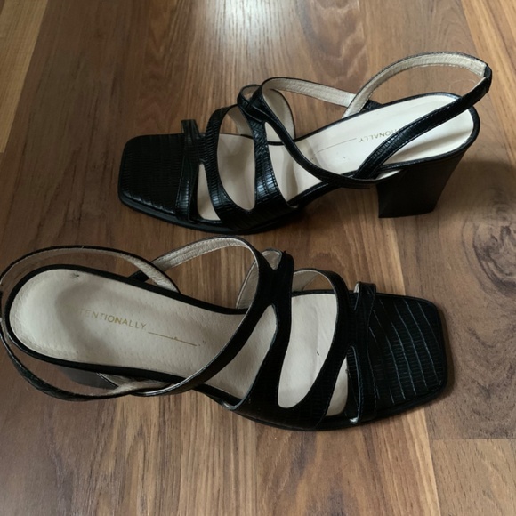 Madewell Intentionally Blank Black Leather Heel Sandal - Picture 4 of 8